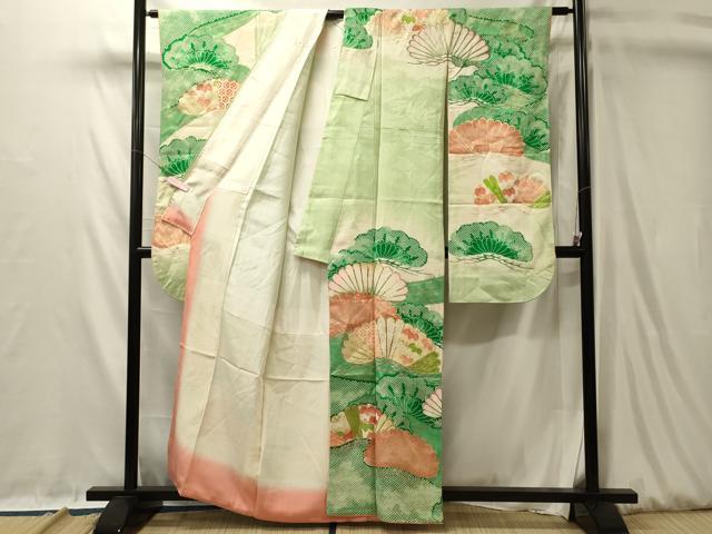 平和屋着物■豪華振袖　駒刺繍　流水笠松文　金彩　正絹　逸品　CABL0526oy