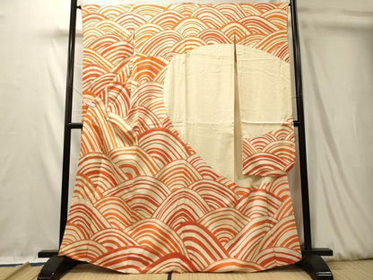 平和屋着物■豪華振袖　駒刺繍　立波文　金彩　正絹　逸品　CABL0527oy
