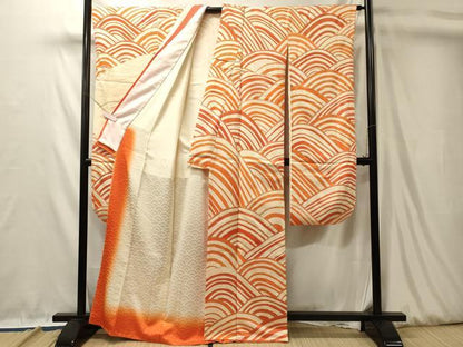 平和屋着物■豪華振袖　駒刺繍　立波文　金彩　正絹　逸品　CABL0527oy