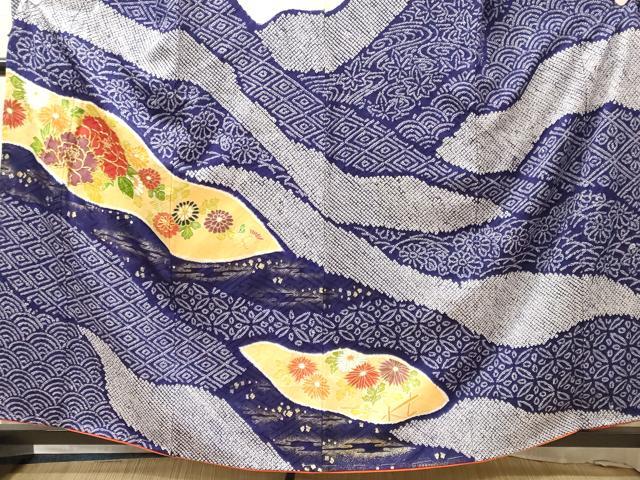 平和屋着物■豪華振袖　駒刺繍　絞り　吉祥草花文　金彩　正絹　逸品　未使用　CABL0528oy