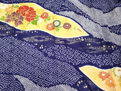 平和屋着物■豪華振袖　駒刺繍　絞り　吉祥草花文　金彩　正絹　逸品　未使用　CABL0528oy