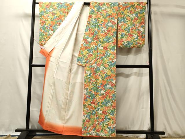 平和屋着物■上質な小紋　草花文　正絹　逸品　CABL0531oy