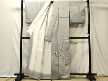 平和屋着物■訪問着　枝花文　暈し染め　正絹　逸品　CABL0532oy