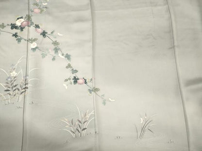 平和屋着物■訪問着　枝花文　暈し染め　正絹　逸品　CABL0532oy