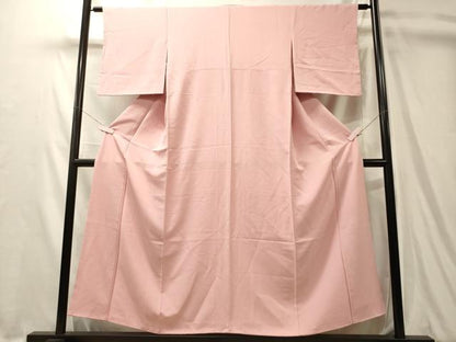 平和屋着物■上質な色無地　鴇色　正絹　逸品　CABL0537oy