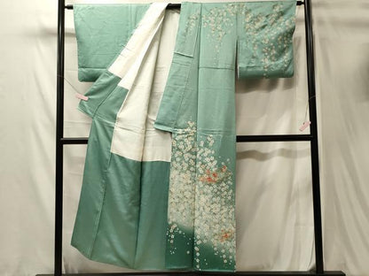 平和屋着物■中国三大刺繍　スワトウ刺繍　訪問着　地紙重ね花文　暈し染め　金彩　正絹　逸品　CABL0542oy