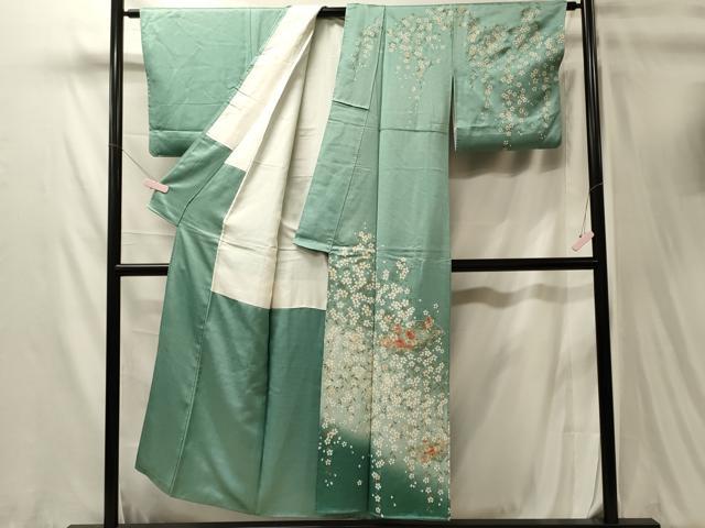 平和屋着物■中国三大刺繍　スワトウ刺繍　訪問着　地紙重ね花文　暈し染め　金彩　正絹　逸品　CABL0542oy