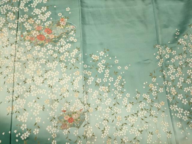 平和屋着物■中国三大刺繍　スワトウ刺繍　訪問着　地紙重ね花文　暈し染め　金彩　正絹　逸品　CABL0542oy