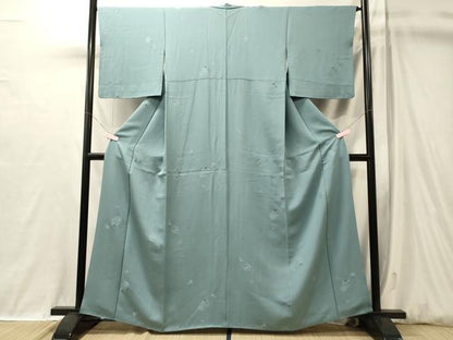 平和屋着物■上質な小紋　舞花丸文　金糸　反端付き　正絹　逸品　CABL0546oy