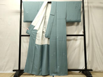 平和屋着物■上質な小紋　舞花丸文　金糸　反端付き　正絹　逸品　CABL0546oy