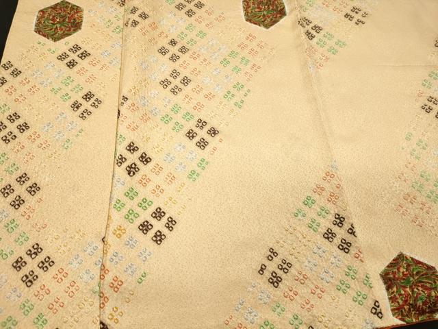 平和屋着物■上質な小紋　絞り　亀甲草花文　暈し染め　正絹　逸品　CABL0554oy
