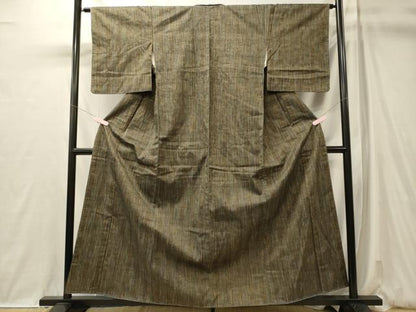 平和屋着物■上質な紬　縞　正絹　逸品　未使用　CABL0561oy