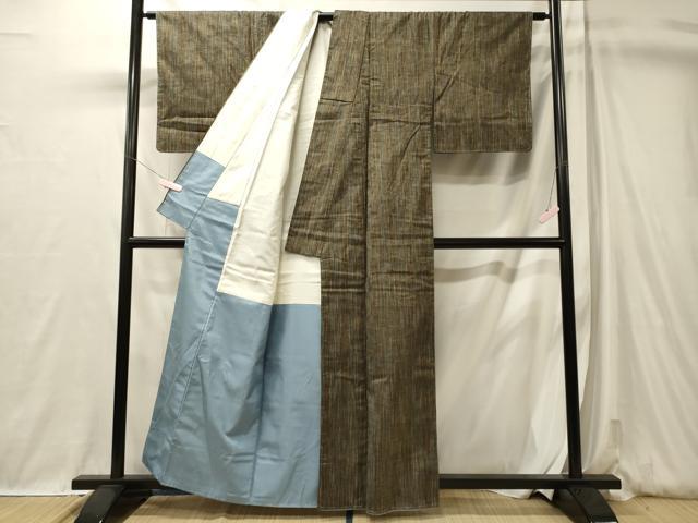 平和屋着物■上質な紬　縞　正絹　逸品　未使用　CABL0561oy
