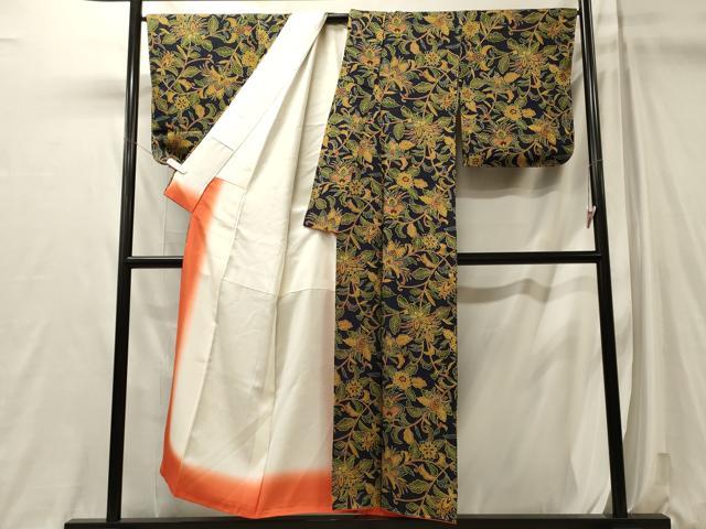 平和屋着物■上質な小紋　更紗花唐草文　正絹　逸品　未使用　CABL0562oy