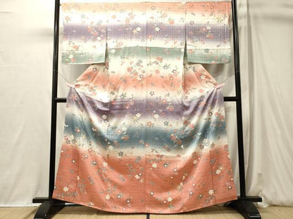 平和屋着物■訪問着　舞花文　暈し染め　金彩　正絹　逸品　未使用　CABL0563oy