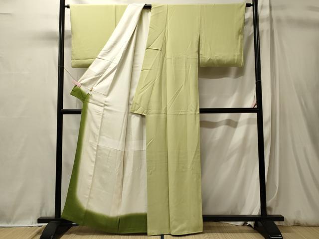 平和屋着物■上質な色無地　若芽色　ますいわ屋扱い　正絹　逸品　CABL0576oy