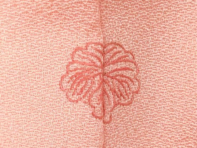 平和屋着物■上質な色無地　斜線地紋　珊瑚色　正絹　逸品　CABL0577oy