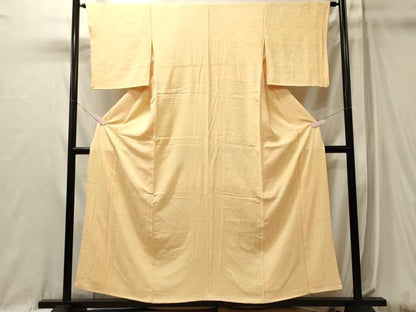 平和屋着物■上質な色無地 墨流し地紋 卵色 正絹 逸品 CABL0581oy