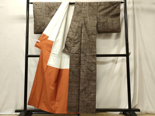 平和屋着物■本場大島紬　7マルキ　文箱花文　正絹　逸品　CABL0590oy