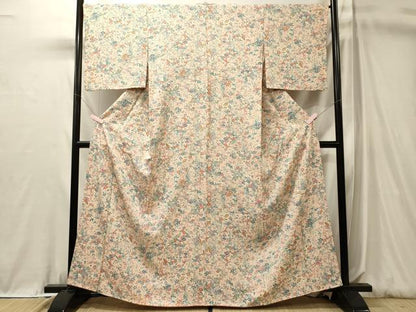 平和屋着物■上質な小紋　草花文　藤花房　正絹　逸品　CABL0592oy