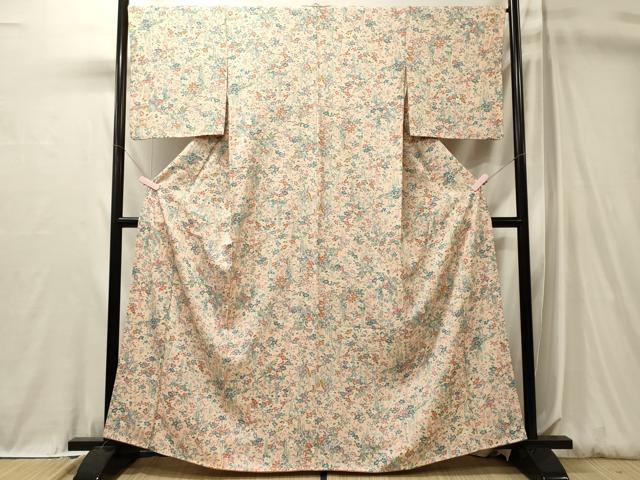平和屋着物■上質な小紋　草花文　藤花房　正絹　逸品　CABL0592oy