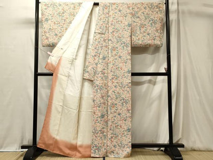 平和屋着物■上質な小紋　草花文　藤花房　正絹　逸品　CABL0592oy
