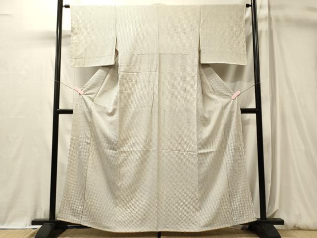 平和屋着物■上質な小紋　網目文様　正絹　逸品　未使用　CABL0599oy