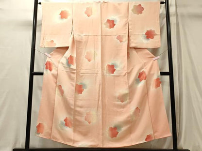 平和屋着物■上質な小紋　楓　暈し染め　金糸　正絹　逸品　CABL0617oy