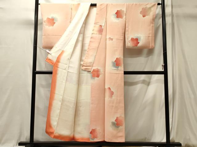 平和屋着物■上質な小紋　楓　暈し染め　金糸　正絹　逸品　CABL0617oy