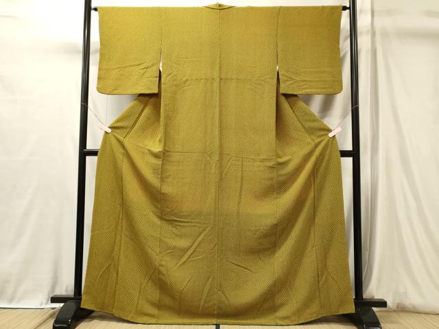 平和屋着物■上質な小紋　矢羽根　正絹　逸品　CABL0618oy