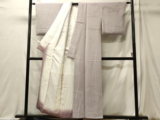 平和屋着物■上質な色無地　草花地紋　白藤色　正絹　逸品　CABL0624oy