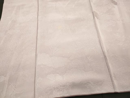 平和屋着物■上質な色無地　草花地紋　白藤色　正絹　逸品　CABL0624oy