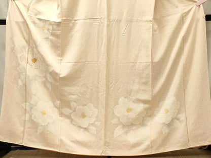 平和屋着物■訪問着　刺繍　椿　暈し染め　正絹　逸品　CABL0625oy