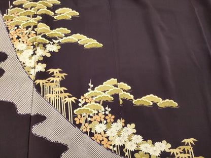 平和屋着物■豪華色留袖　作家物　松竹梅　金彩　正絹　逸品　CABL0627oy