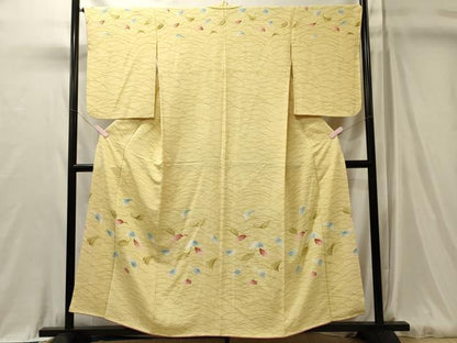 平和屋着物■訪問着　芝舞葉文　暈し染め　正絹　逸品　CABL0628oy