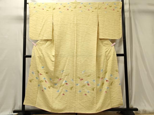 平和屋着物■訪問着　芝舞葉文　暈し染め　正絹　逸品　CABL0628oy