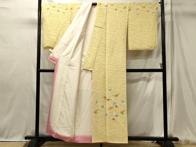 平和屋着物■訪問着　芝舞葉文　暈し染め　正絹　逸品　CABL0628oy