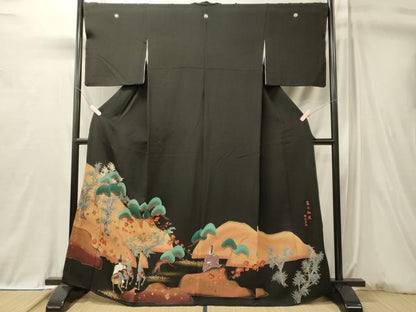 平和屋着物■豪華黒留袖　蔦の細道　深江芦舟　暈し染め　金彩　鬼しぼ縮緬　正絹　逸品　CABL0631oy