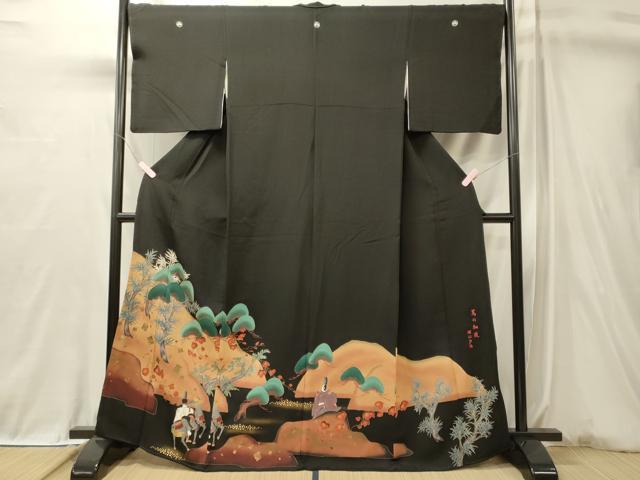 平和屋着物■豪華黒留袖　蔦の細道　深江芦舟　暈し染め　金彩　鬼しぼ縮緬　正絹　逸品　CABL0631oy