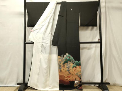平和屋着物■豪華黒留袖　蔦の細道　深江芦舟　暈し染め　金彩　鬼しぼ縮緬　正絹　逸品　CABL0631oy