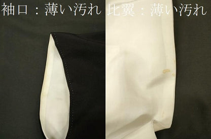 平和屋着物■豪華黒留袖　作家物　駒刺繍　飛鶴地紙花文　暈し染め　金彩　正絹　逸品　CABL0636oy