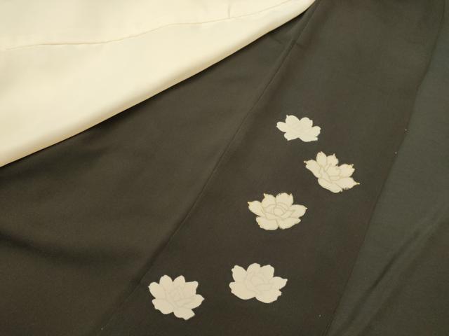 平和屋着物■豪華黒留袖　刺繍　舞花文　金銀彩　正絹　逸品　CABL0638oy