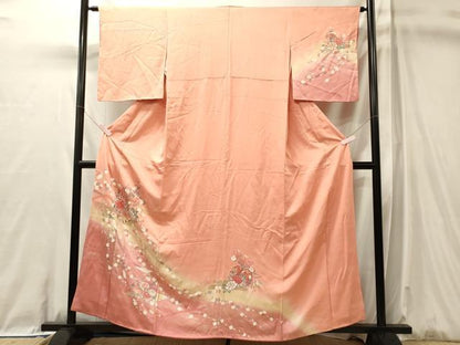 平和屋着物■訪問着　鼓花文　暈し染め　金銀彩　正絹　逸品　CABL0640oy