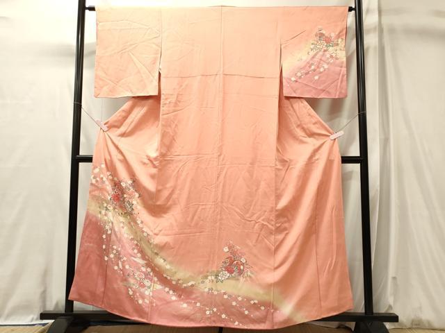 平和屋着物■訪問着　鼓花文　暈し染め　金銀彩　正絹　逸品　CABL0640oy