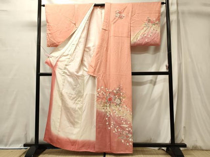 平和屋着物■訪問着　鼓花文　暈し染め　金銀彩　正絹　逸品　CABL0640oy