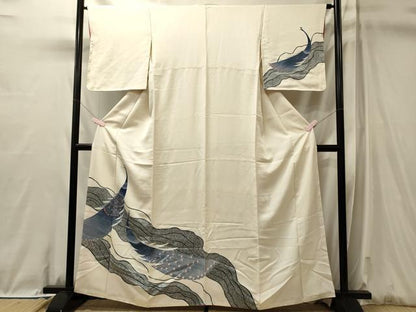 平和屋着物■訪問着　刺繍　流線孔雀文　金糸　正絹　逸品　CABL0641oy