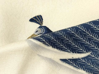 平和屋着物■訪問着　刺繍　流線孔雀文　金糸　正絹　逸品　CABL0641oy