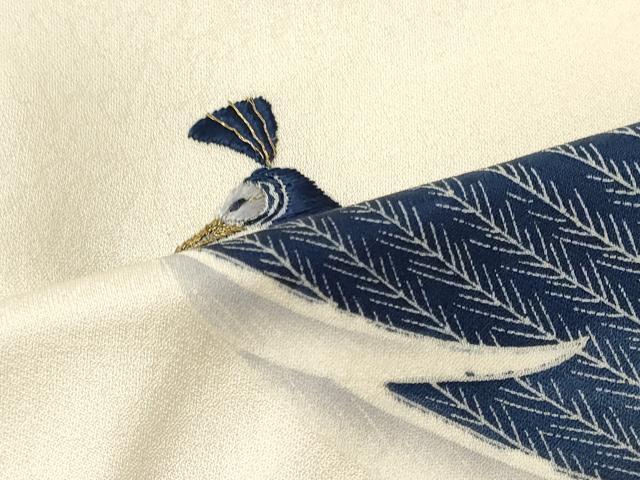 平和屋着物■訪問着　刺繍　流線孔雀文　金糸　正絹　逸品　CABL0641oy