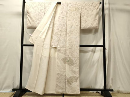 平和屋着物■訪問着　刺繍　飛鶴枝松文　金彩　正絹　逸品　CABL0643oy