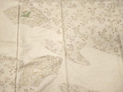 平和屋着物■訪問着　刺繍　飛鶴枝松文　金彩　正絹　逸品　CABL0643oy